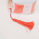 TG10909 Caroline Stripe Clear Coated Travel Jewelry Case