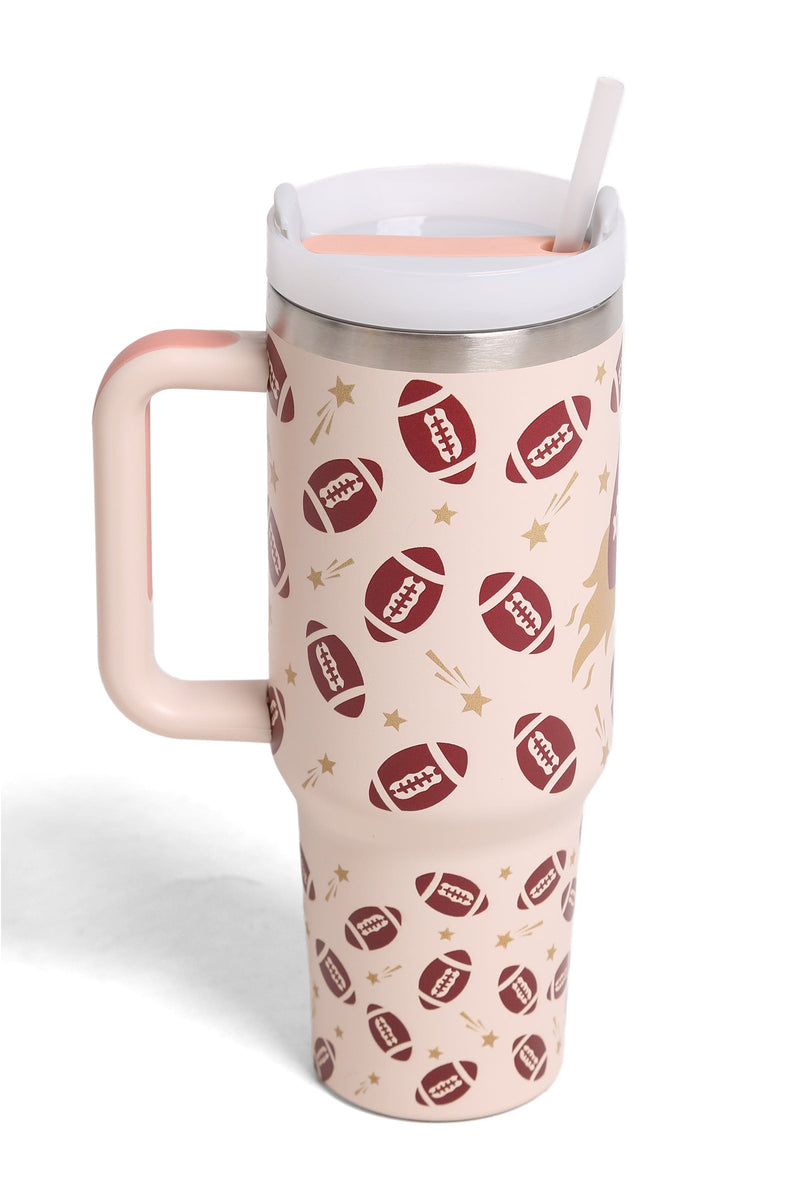 TUM840 Football 40 Oz Tumbler With Handle