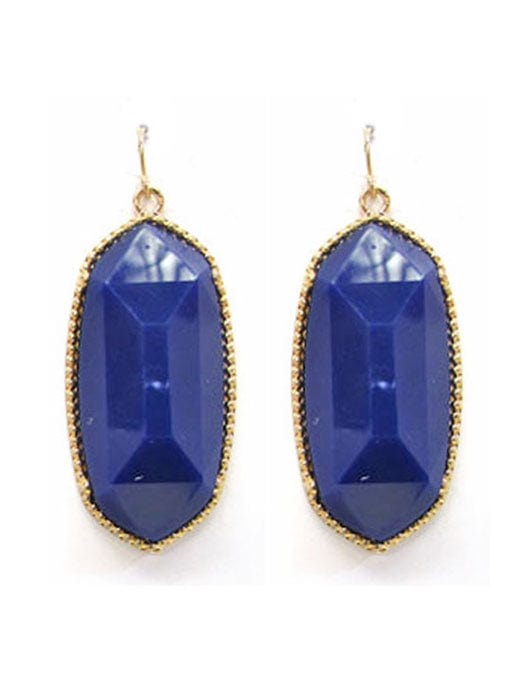 VE0709 Cressida Large Oval Hexagon Drop Earrings