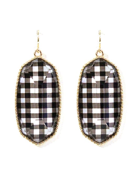 VE0709 Cressida Large Oval Hexagon Drop Earrings