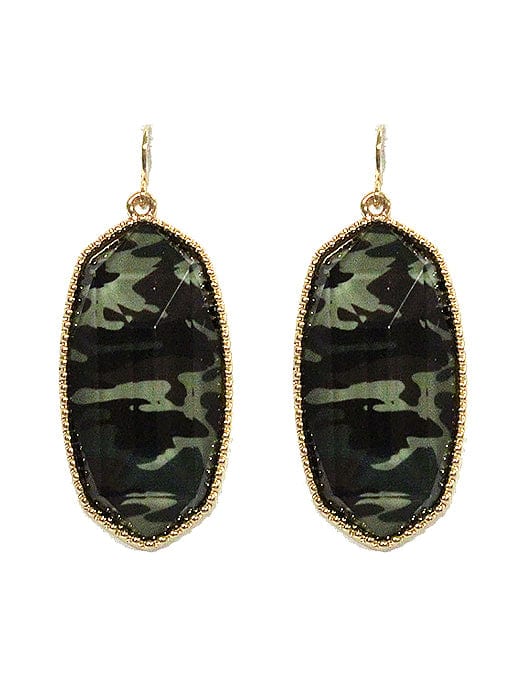 VE0709 Cressida Large Oval Hexagon Drop Earrings