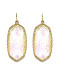 VE0709 Cressida Large Oval Hexagon Drop Earrings