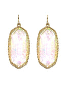 VE0709 Cressida Large Oval Hexagon Drop Earrings