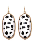 VE0709 Cressida Large Oval Hexagon Drop Earrings