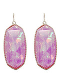 VE0709 Cressida Large Oval Hexagon Drop Earrings