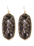 VE0709 Cressida Large Oval Hexagon Drop Earrings