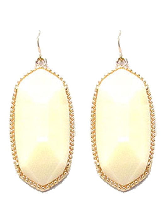 VE0709 Cressida Large Oval Hexagon Drop Earrings