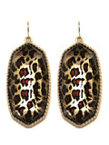 VE0709 Cressida Large Oval Hexagon Drop Earrings