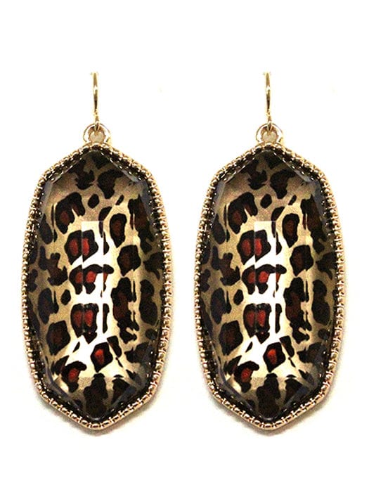 VE0709 Cressida Large Oval Hexagon Drop Earrings