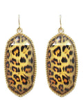 VE0709 Cressida Large Oval Hexagon Drop Earrings