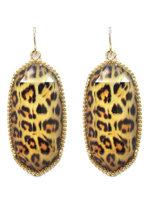 VE0709 Cressida Large Oval Hexagon Drop Earrings