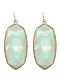 VE0709 Cressida Large Oval Hexagon Drop Earrings