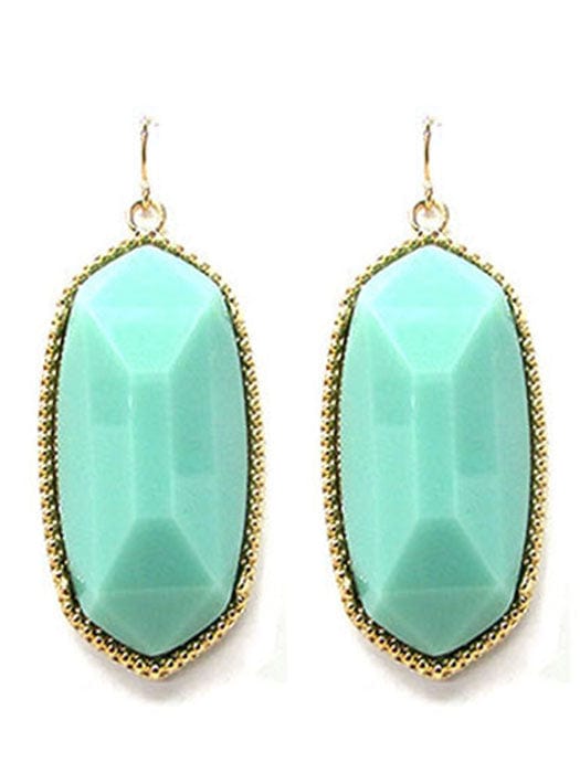 VE0709 Cressida Large Oval Hexagon Drop Earrings