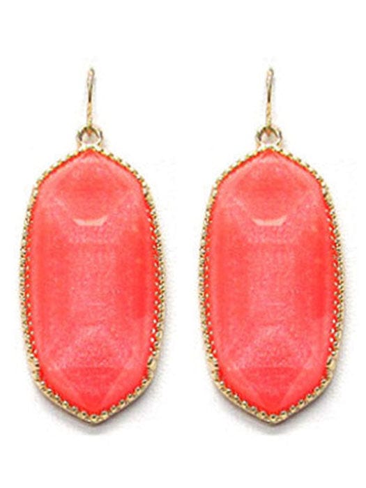 VE0709 Cressida Large Oval Hexagon Drop Earrings