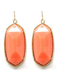 VE0709 Cressida Large Oval Hexagon Drop Earrings