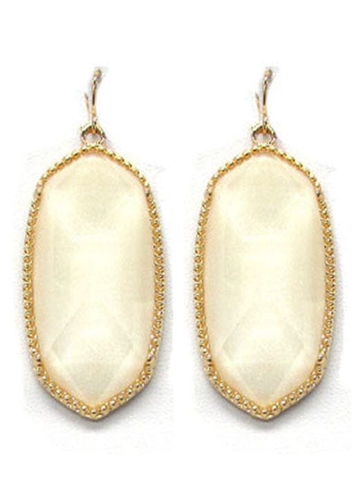 VE0709 Cressida Large Oval Hexagon Drop Earrings