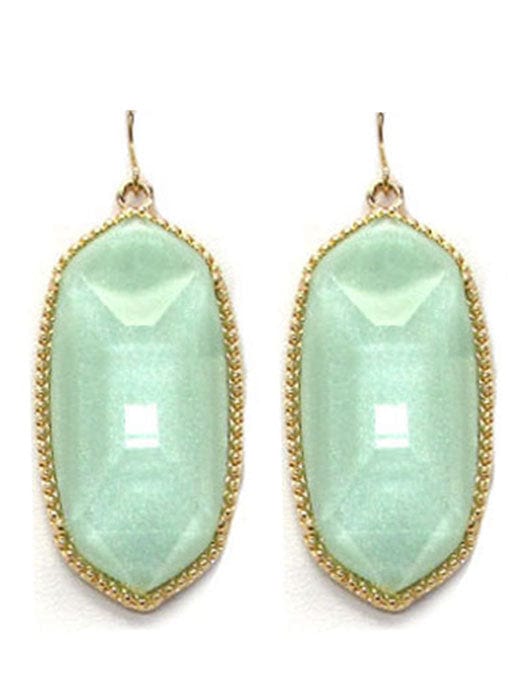 VE0709 Cressida Large Oval Hexagon Drop Earrings