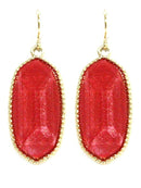 VE0709 Cressida Large Oval Hexagon Drop Earrings