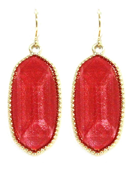 VE0709 Cressida Large Oval Hexagon Drop Earrings