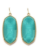 VE0709 Cressida Large Oval Hexagon Drop Earrings