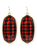 VE0709 Cressida Large Oval Hexagon Drop Earrings