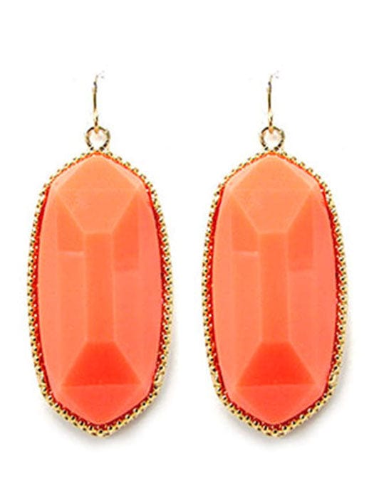 VE0709 Cressida Large Oval Hexagon Drop Earrings