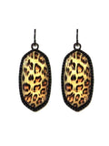 VE1117 Penelope Small Oval Hexagon Drop Earrings