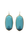 VE1117 Penelope Small Oval Hexagon Drop Earrings