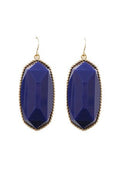 VE1117 Penelope Small Oval Hexagon Drop Earrings