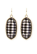 VE1117 Penelope Small Oval Hexagon Drop Earrings
