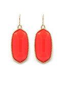 VE1117 Penelope Small Oval Hexagon Drop Earrings