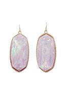 VE1117 Penelope Small Oval Hexagon Drop Earrings