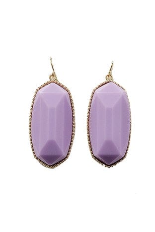 VE1117 Penelope Small Oval Hexagon Drop Earrings