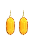 VE1117 Penelope Small Oval Hexagon Drop Earrings