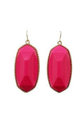 VE1117 Penelope Small Oval Hexagon Drop Earrings