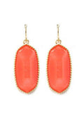 VE1117 Penelope Small Oval Hexagon Drop Earrings