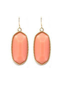 VE1117 Penelope Small Oval Hexagon Drop Earrings