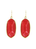 VE1117 Penelope Small Oval Hexagon Drop Earrings