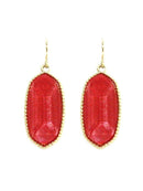 VE1117 Penelope Small Oval Hexagon Drop Earrings