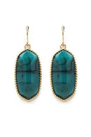 VE1117 Penelope Small Oval Hexagon Drop Earrings