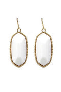 VE1117 Penelope Small Oval Hexagon Drop Earrings