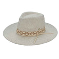 VFE0005 Geometric Band Felt Panama Hat