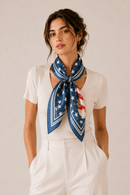 WLQS301 Vintage Star Print Square Scarf