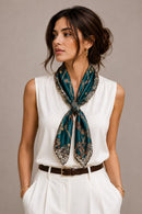 WLQS528 Chain Print Square Scarf