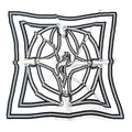 WLQS536 Horseshoe Print Square Scarf