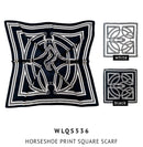 WLQS536 Horseshoe Print Square Scarf
