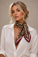 WLQS538 Leopard Print Square Scarf