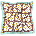 WLSQ540 Horseshoe Motif Print Square Scarf