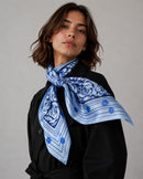 WLQS554 Rose Border Print Square Scarf