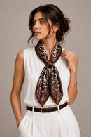 WLQS554 Rose Border Print Square Scarf